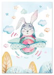 Plakat królik pilot samolot 61x91 cm