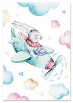 Plakat zając w samolocie plakaty dla dziecka 50x70 cm