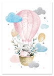 Plakat dla dziecka balon zajączek 40x50 cm