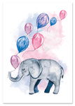 Plakat słoń słonik z balonami 30x40 cm