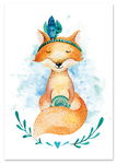 Plakat lisek lis akwarela 30x40 cm