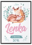 Plakat metryczka dziecka 61x91 cm w czarnej ramie