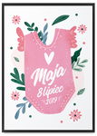 Plakat metryczka dziecka, plakat, prezent na roczek 30x40 cm w czarnej ramie