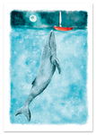 Plakat wieloryb ocean statek pokój dziecka 50x70 cm