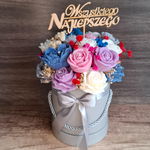 Flower Box Świece Sojowe Wieczny Bukiet Prezent Urodziny Dekoracja M