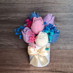 Flower Box Świece Sojowe Wieczny Bukiet Prezent Tulipany Ślub Urodziny