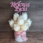 Flower Box Świec Wieczny Bukiet Prezent Wieczór Panieński Ślub Urodzin