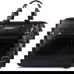 Torba skórzana aktówka teczka croco na laptopa 15"6 czarna A4 Beltimore