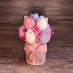Flower Box Świece Sojowe Wieczny Bukiet Prezent Tulipany Ślub Urodziny