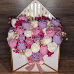 Flower Box Koperta L Świece Bukiet Prezent Urodziny Ślub Podziękowanie