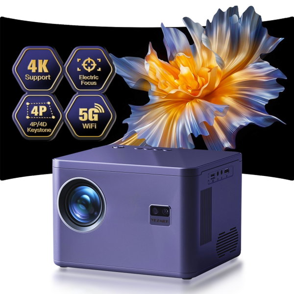 YEZMEK Projektor 4K korekcja ostrości 20000L Native 1080P 5G WiFi
