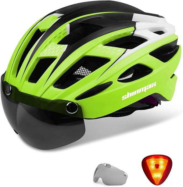Kask rowerowy Shinmax NR-096 57-62 cm LED magnetyczna szyba MTB