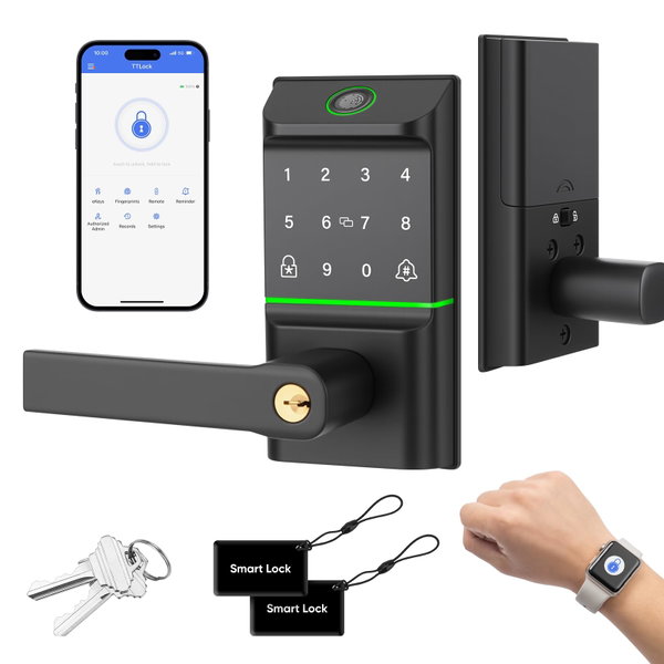 Zamek elektroniczny TTLock Model123 czarny na kod szyfr odcisk palca