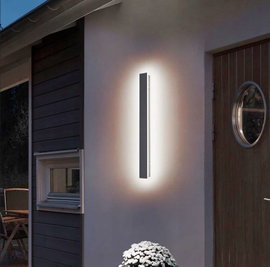 LED Kinkiet Lampa Elewacyjna IP65 Ścienne Czarna 60CM 20W Bialy Neutralny