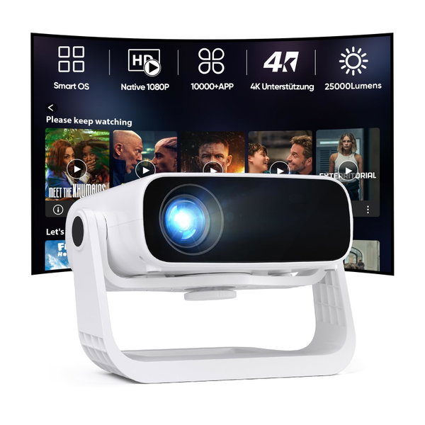Projektor WIELIO Full HD 1080P 4K WiFi Bluetooth 5.2 Cichy 30dB 120°
