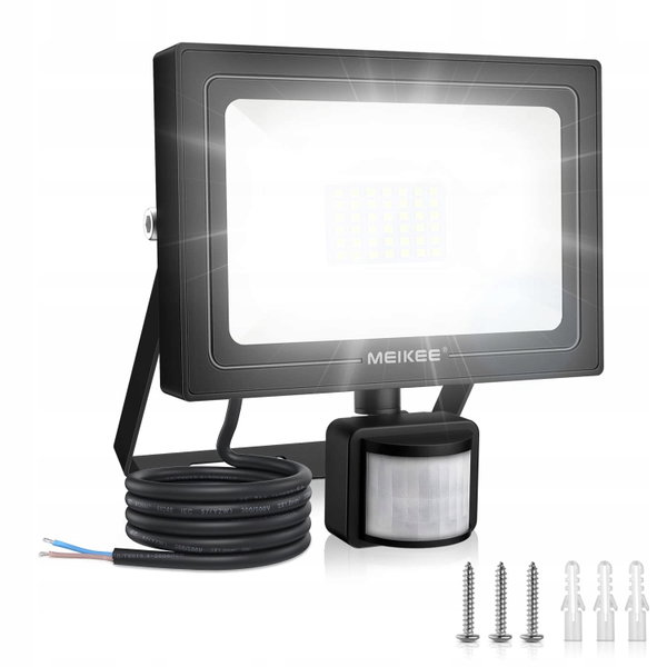 Reflektor MEIKEE FLB035 LED 35W 3000LM IP66 Z Czujnikiem Ruchu Do Ogrodu