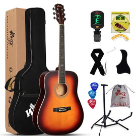 Gitara akustyczna Winzz 41 cali dla początkujących z akcesoriami