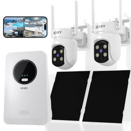 Kamera REIGY Zestaw WiFi 4MP 10 CH PTZ 360 PIR syrena noktowizor panel