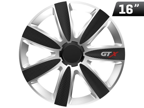 Kołpaki GTX carbon black / silver 16", 4 szt.