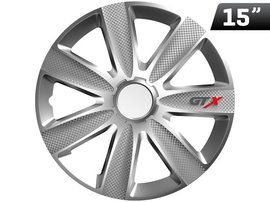 Kołpaki GTX carbon silver 15", 4 szt.
