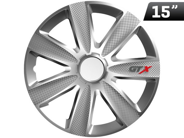 Kołpaki GTX carbon silver 15", 4 szt.