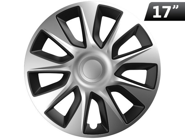 Kołpaki Stratos silver / black 17", 4 szt.