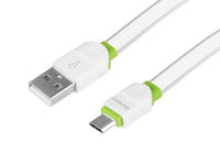 Kabel do ładowania i synchronizacji, silikonowy płaski, 200 cm, USB > micro USB