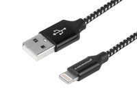Kabel do ładowania i synchronizacji, 300 cm, w oplocie z mikrofibry