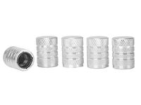 Nakrętki na wentyle, aluminiowe z gwintowanym wkładem z tworzywa, 5 szt.