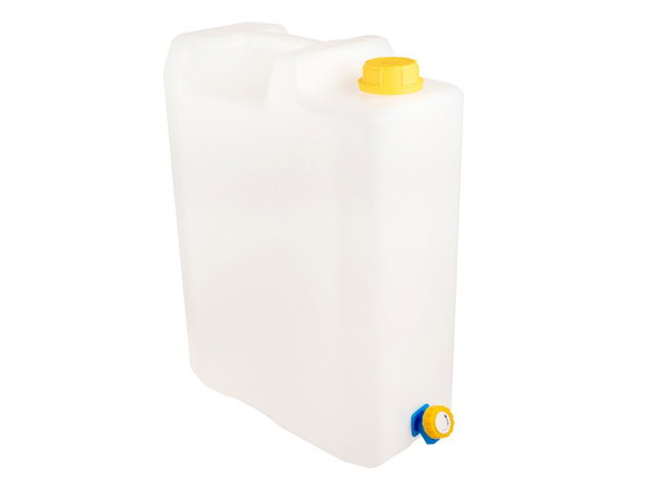 Pojemnik na wodę 20L z plastikowym zaworem, atest dla wody pitnej
