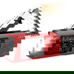 PRISTAR radio FM z latarką 4000 mAh YX318 czerwone