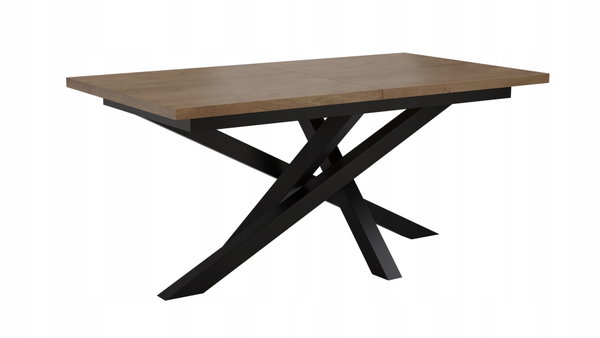 STÓŁ PROSTOKĄTNY ROZKŁADANY METAL LOFT salon pokój JADALNIA 160x90+2x40cm