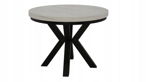 STÓŁ OKRĄGŁY ROZKŁADANY noga METAL salon KUCHNIA 100cm+2x50cm