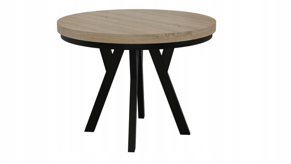 STÓŁ OKRĄGŁY ROZKŁADANY METAL LOFT salon KUCHNIA pokój 90cm+2x50cm