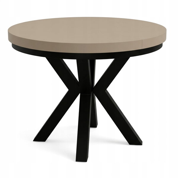 STÓŁ OKRĄGŁY ROZKŁADANY noga METAL salon KUCHNIA 80cm+2x50cm KASZMIR