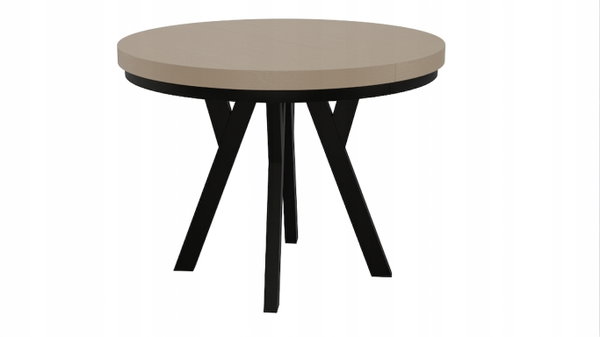STÓŁ OKRĄGŁY ROZKŁADANY METAL LOFT salon KUCHNIA pokój 100cm+2x50cm KASZMIR
