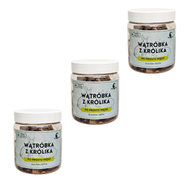 3 x liofilizowana wątróbka z królika 80g dla psa i kota