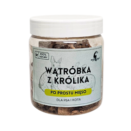 Liofilizowana wątróbka z królika 80g dla psa i kota  kwasy tłuszczowe
