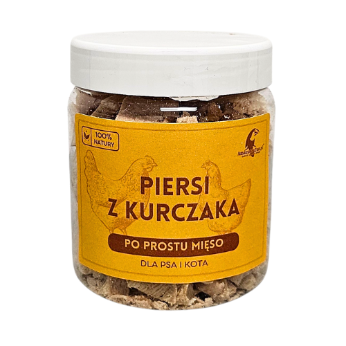 Liofilizowane piersi z kurczaka 80g dla psa i kota niskokaloryczny minerały