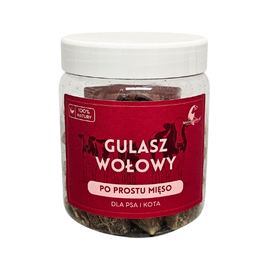 Liofilizowany gulasz wołowy 70g dla psa i kota biotyna żelazo