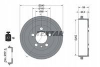 Textar 94023800 Bęben hamulcowy FABIA 1.2 02-