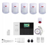 Bezprzewodowy alarm GSM 5xPIR WIFI +syrena solarna