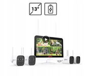 zestaw kamer wifi na baterie + nagrywarka w LCD