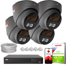 Zestaw do monitoringu IP KEEYO 4x LV-V-IP8M25DF-G-II 8Mpx IR 25m