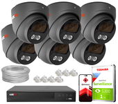 Zestaw do monitoringu IP KEEYO 6x LV-V-IP8M25DF-G-II 8Mpx IR 25m
