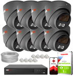 Zestaw do monitoringu IP KEEYO 8x LV-V-IP8M25DF-G-II 8Mpx IR 25m