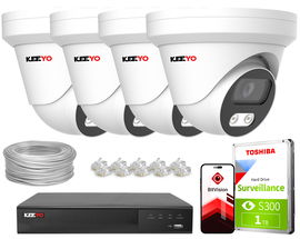Zestaw do monitoringu IP KEEYO 4x LV-V-IP8M25DF-DL 8Mpx Podwójne oświetlenie