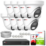 Zestaw do monitoringu IP KEEYO 8x LV-V-IP8M25DF-DL 8Mpx Podwójne oświetlenie