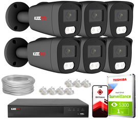 Zestaw do monitoringu IP KEEYO 6x LV-V-IP8M25TF-G-II 8Mpx IR 25m