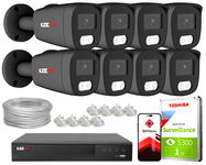 Zestaw do monitoringu IP KEEYO 8x LV-V-IP8M25TF-G-II 8Mpx IR 25m